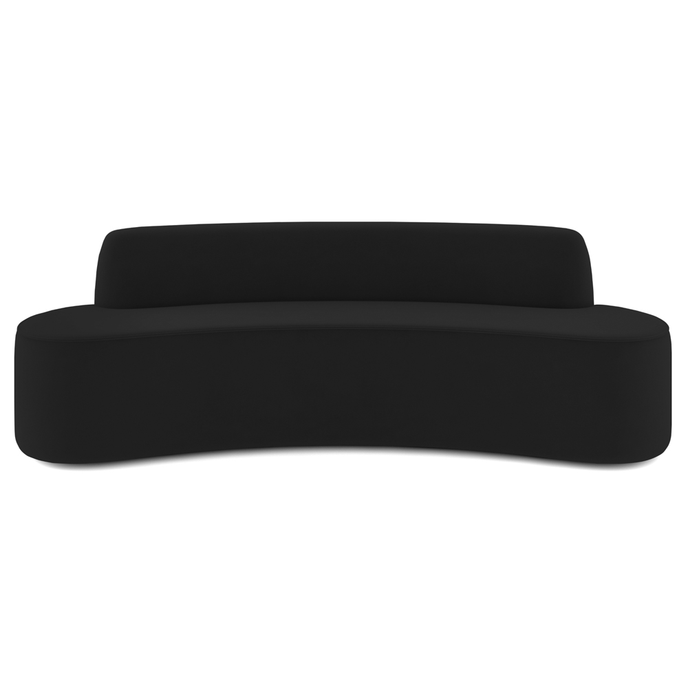 Sofá 4 Lugares para Sala de Estar Living 230cm Koane D06 Veludo Preto - Mpozenato