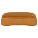 Sofá 4 Lugares para Sala de Estar Living 230cm Theo D06 Sintético Caramelo - Mpozenato