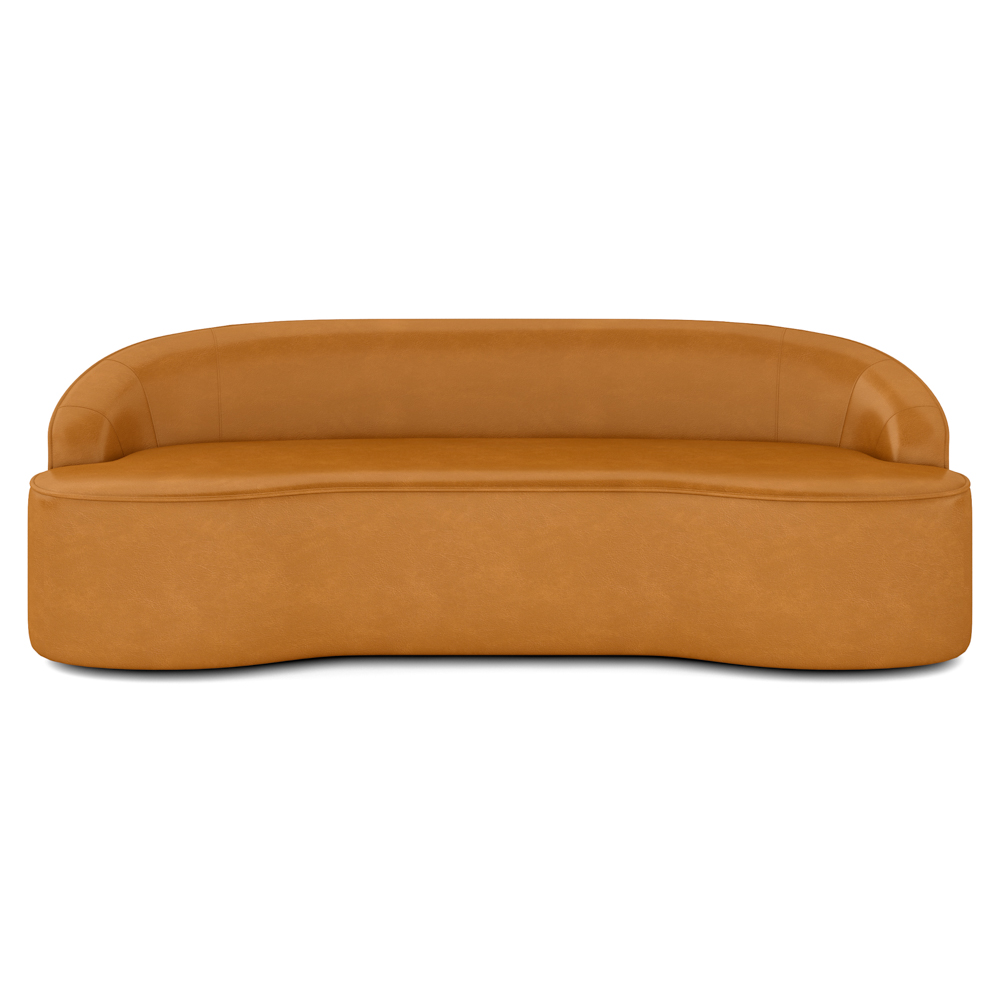 Sofá 4 Lugares para Sala de Estar Living 230cm Theo D06 Sintético Caramelo - Mpozenato