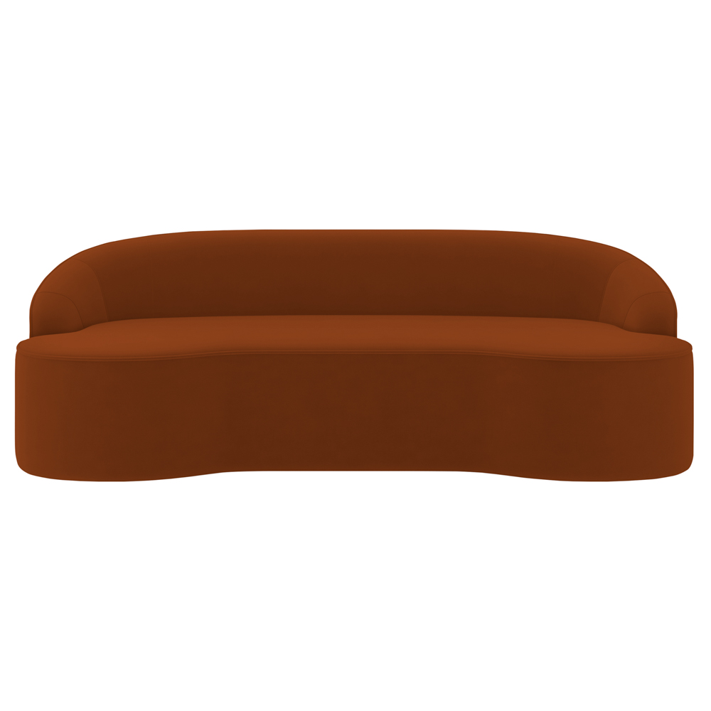 Sofá 4 Lugares para Sala de Estar Living 230cm Theo D06 Veludo Laranja - Mpozenato