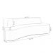 Sofá 5 Lugares para Sala de Estar Living 280cm Koane D06 Sintético Preto - Mpozenato