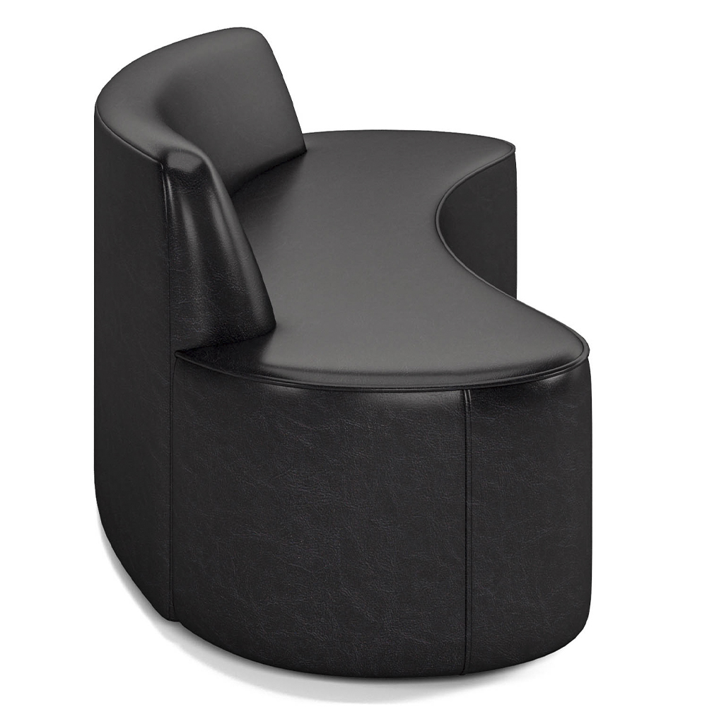 Sofá 5 Lugares para Sala de Estar Living 280cm Koane D06 Sintético Preto - Mpozenato