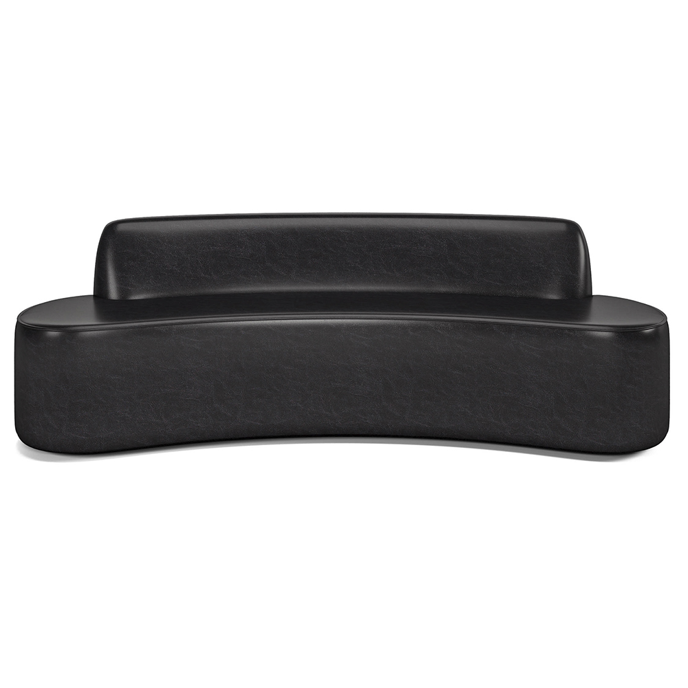 Sofá 5 Lugares para Sala de Estar Living 280cm Koane D06 Sintético Preto - Mpozenato