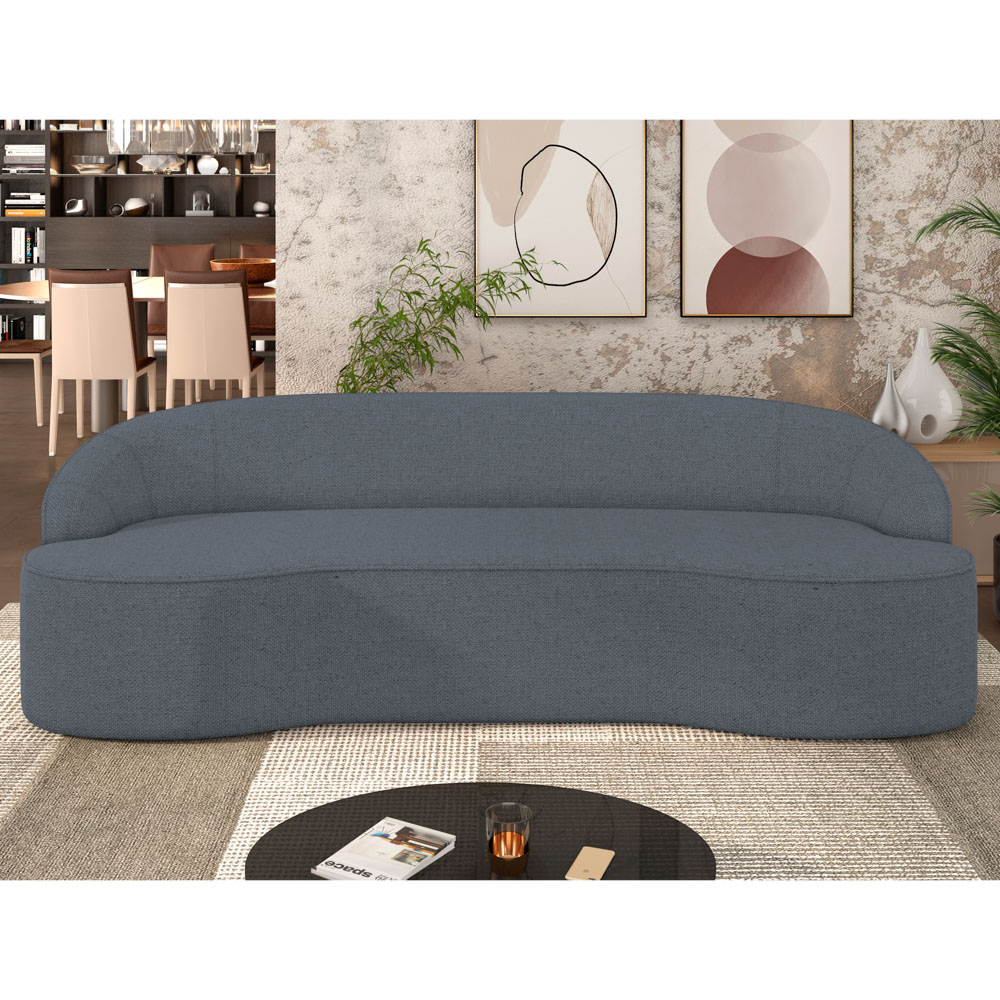 Sofá 5 Lugares para Sala de Estar Living 280cm Theo D06 Linho Mescla Chumbo - Mpozenato