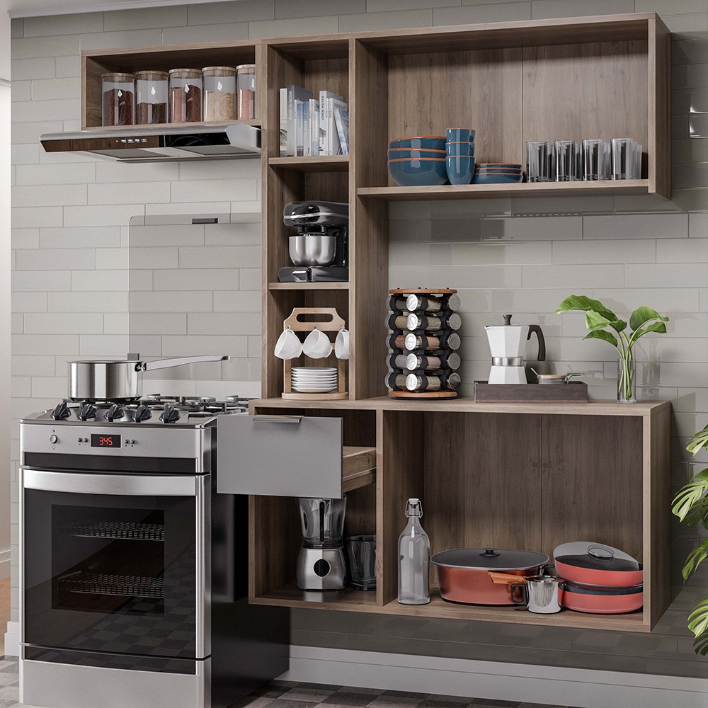 Sofá 5 Lugares para Sala de Estar Living 280cm Theo D06 Linho Mescla Chumbo - Mpozenato