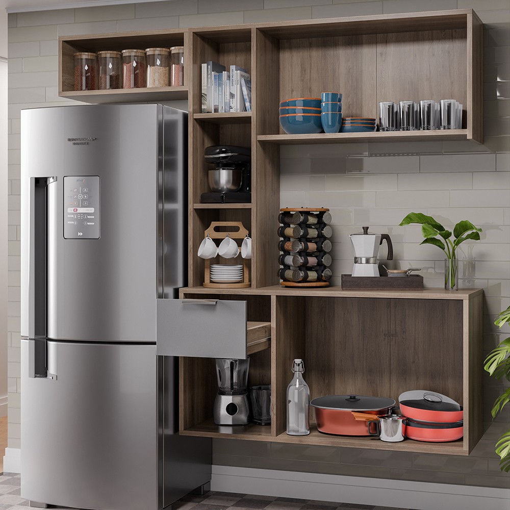 Sofá 5 Lugares para Sala de Estar Living 280cm Theo D06 Linho Mescla Chumbo - Mpozenato