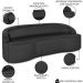 Sofá 5 Lugares para Sala de Estar Living 280cm Theo D06 Sintético Preto - Mpozenato