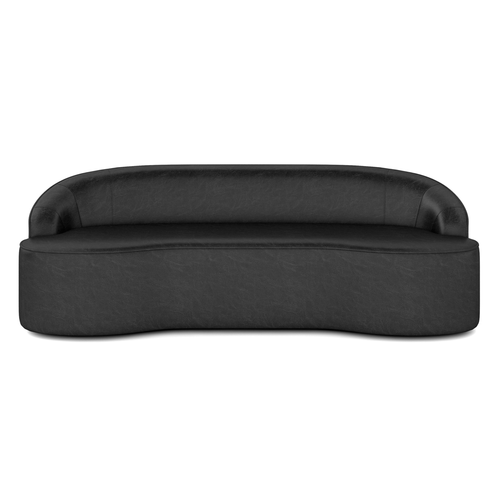 Sofá 5 Lugares para Sala de Estar Living 280cm Theo D06 Sintético Preto - Mpozenato