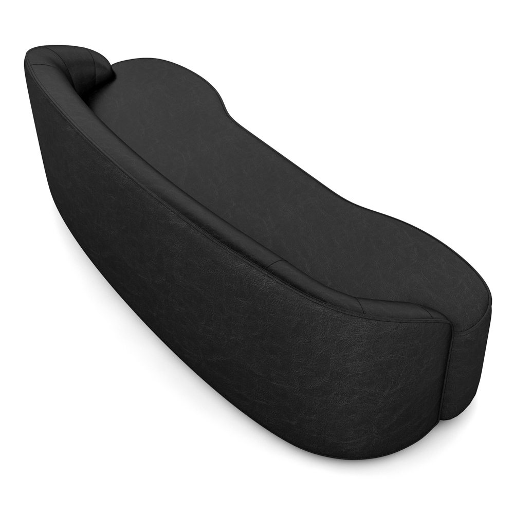 Sofá 5 Lugares para Sala de Estar Living 280cm Theo D06 Sintético Preto - Mpozenato