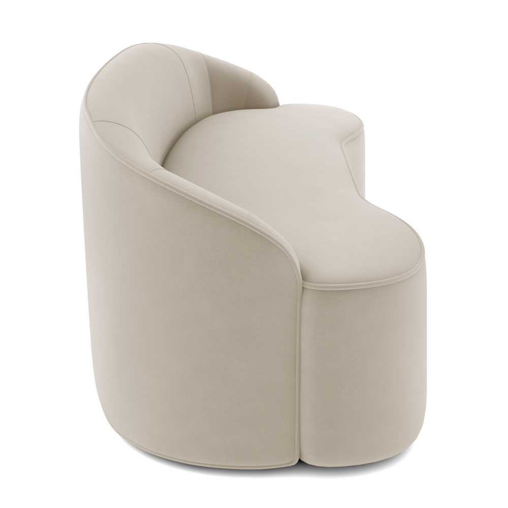 Sofá 5 Lugares para Sala de Estar Living 280cm Theo D06 Veludo Creme - Mpozenato