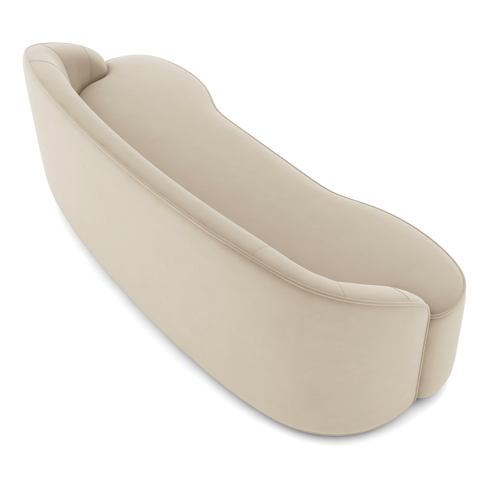 Sofá 5 Lugares para Sala de Estar Living 280cm Theo D06 Veludo Creme - Mpozenato