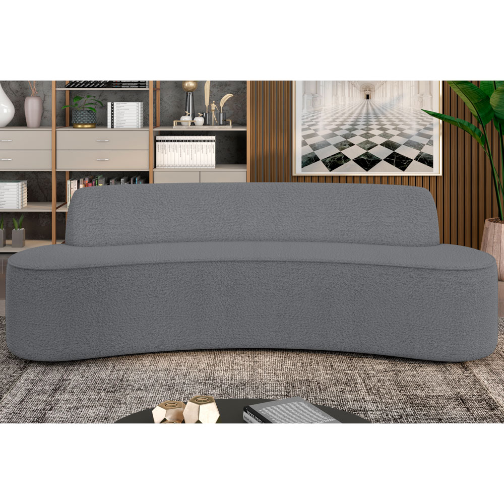 Sofá 5 Lugares para Sala de Estar Living 300cm Koane D06 Bouclê Cinza - Mpozenato