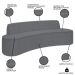 Sofá 5 Lugares para Sala de Estar Living 300cm Koane D06 Bouclê Cinza - Mpozenato