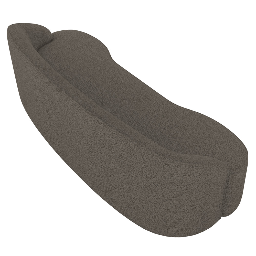 Sofá 5 Lugares para Sala de Estar Living 300cm Theo D06 Bouclê Castor - Mpozenato