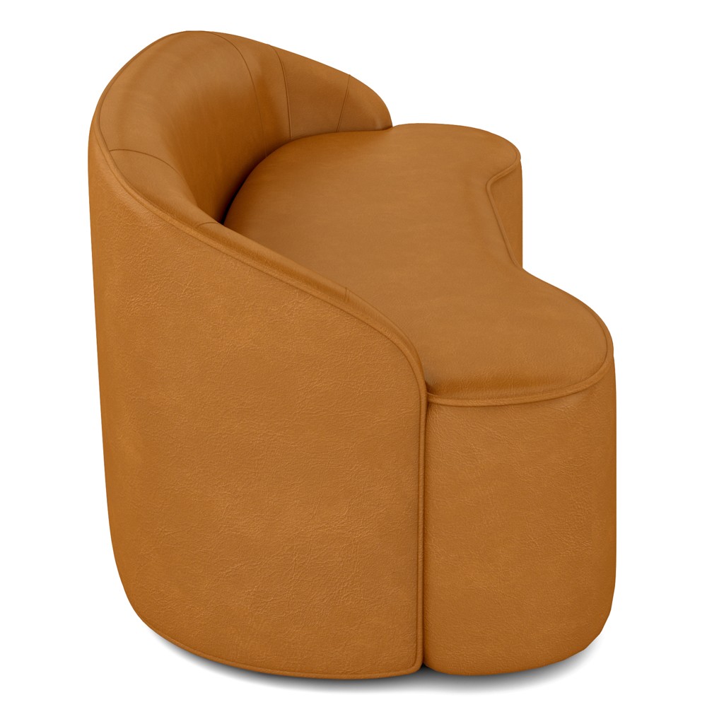 Sofá 5 Lugares para Sala de Estar Living 300cm Theo D06 Sintético Caramelo - Mpozenato