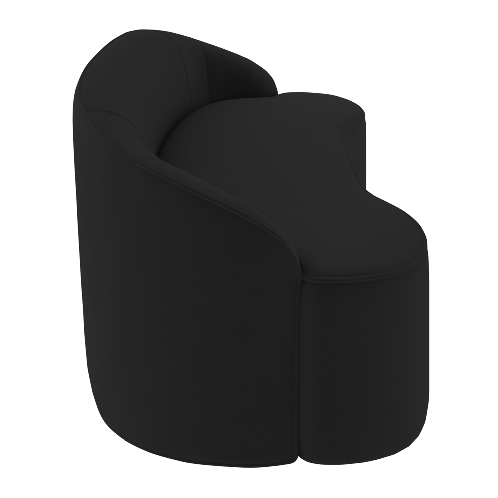 Sofá 5 Lugares para Sala de Estar Living 300cm Theo D06 Veludo Preto - Mpozenato