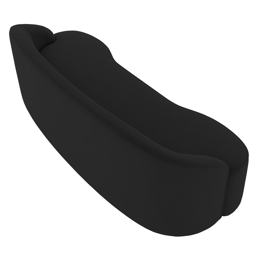 Sofá 5 Lugares para Sala de Estar Living 300cm Theo D06 Veludo Preto - Mpozenato