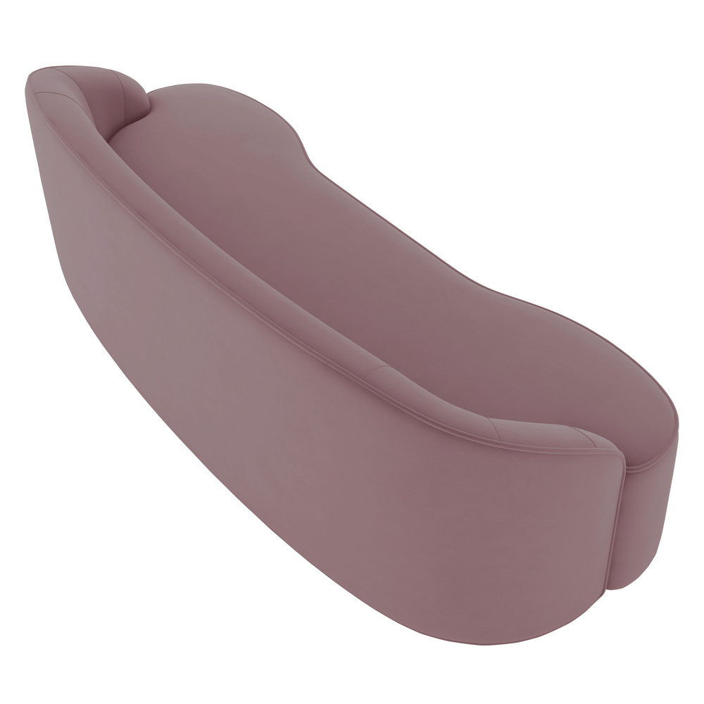 Sofá 5 Lugares para Sala de Estar Living 300cm Theo D06 Veludo Rosa - Mpozenato