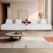 Sofá 6 Lugares Ilha 2 Módulos 220cm Viero S06 Boucle Branco - Mpozenato