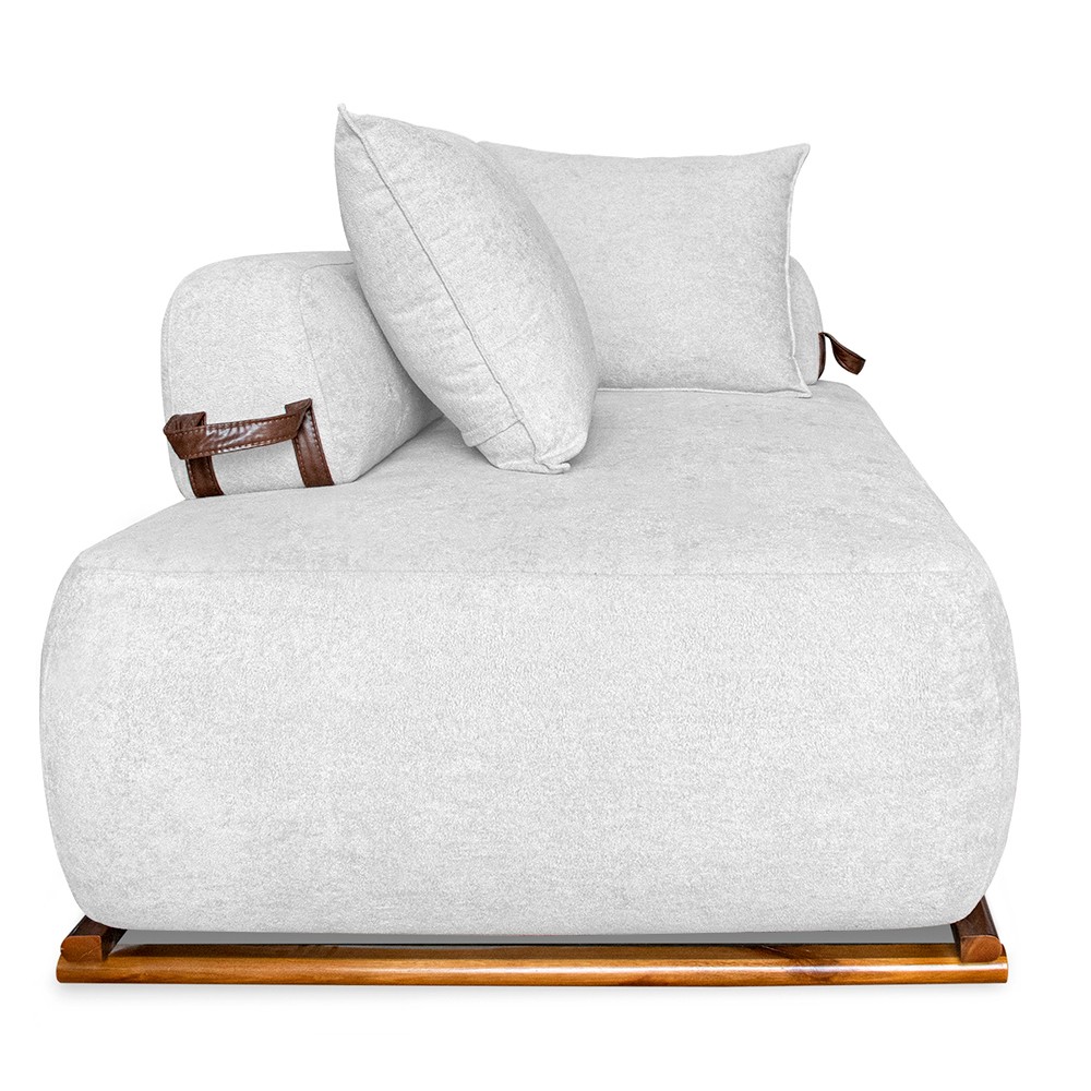 Sofá 6 Lugares Ilha 2 Módulos 220cm Viero S06 Boucle Branco - Mpozenato