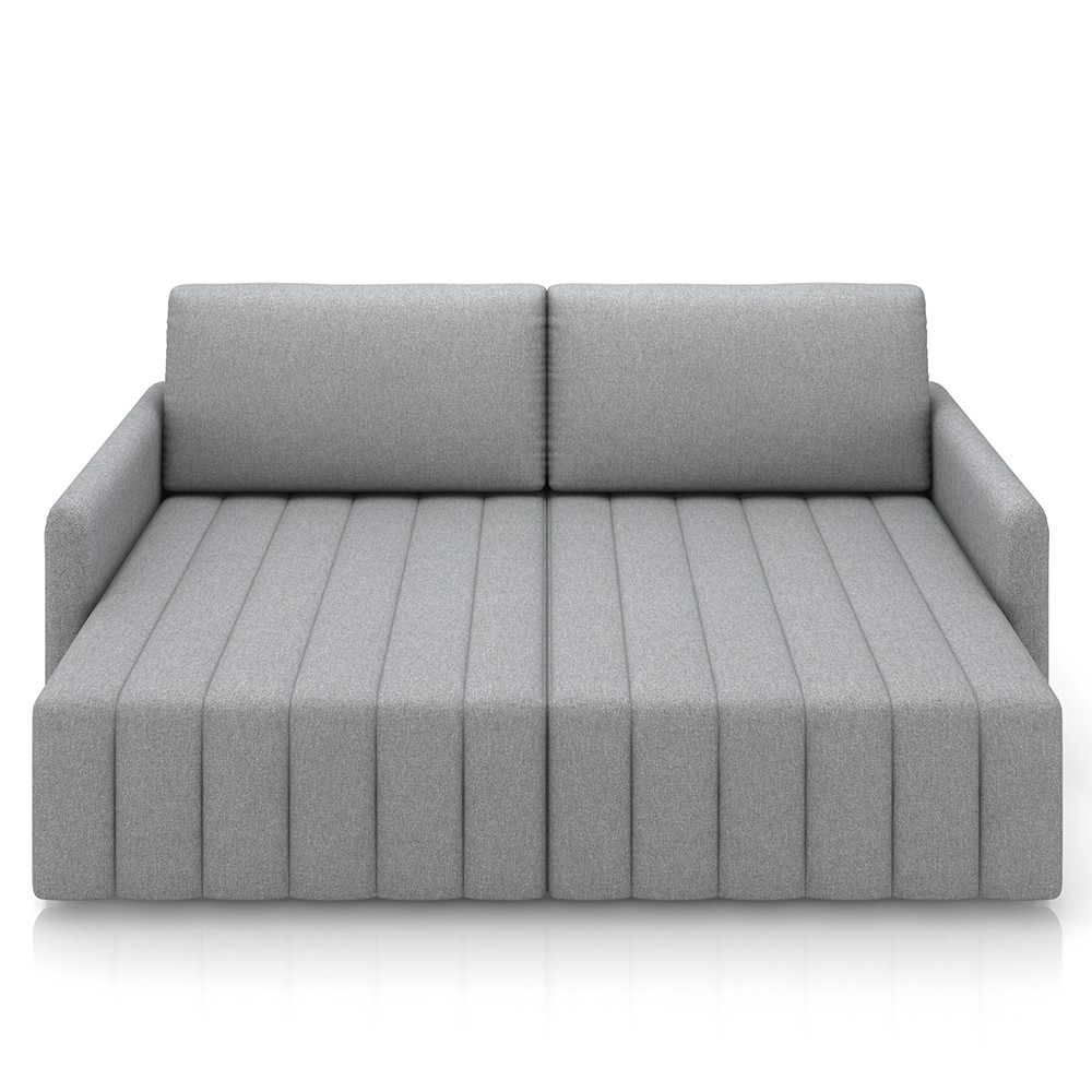 Sofá Cama Casal Retrátil 2 Lugares 192cm Atlas M22 Linho Cinza - Mpozenato