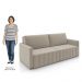 Sofá Cama Casal Retrátil 2 Lugares 192cm Atlas M22 Suede Bege - Mpozenato