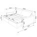Sofá Cama Casal Retrátil 208cm Carly F05 Linho Cinza - Mpozenato