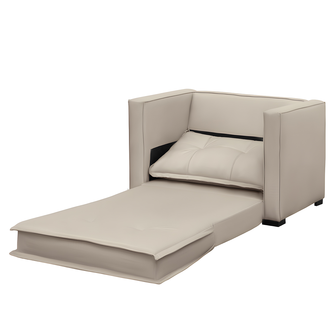 Sofá Cama Solteiro Berlim B10 Suede Bege - Mpozenato