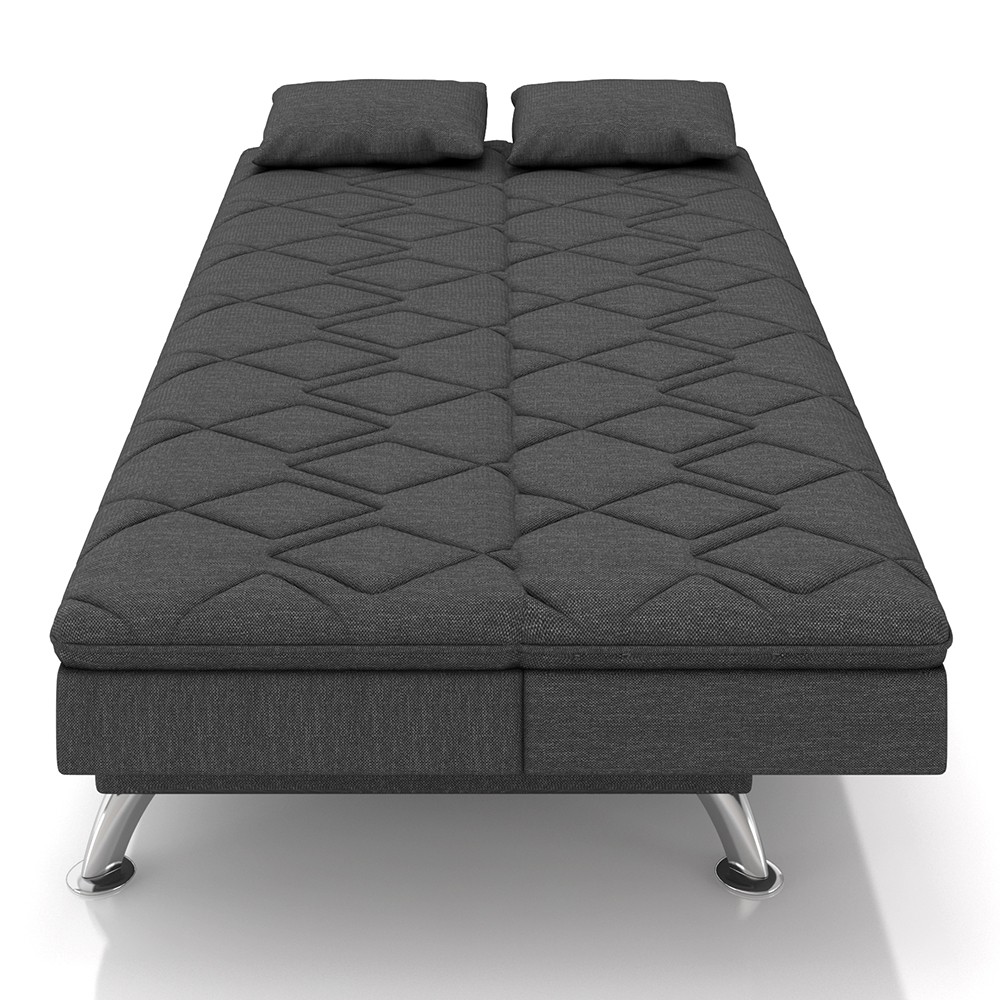 Sofá Cama para Sala de Estar Quarto 193cm Bela M22 Linho Grafite - Mpozenato