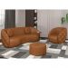 Sofá Decorativo 3 Lugares 240cm com Almofadas e Poltrona Zion M22 Sintético Caramelo - Mpozenato