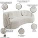 Sofá Decorativo 3 Lugares 288cm com Almofadas e Poltrona Zion M22 Bouclê Branco - Mpozenato