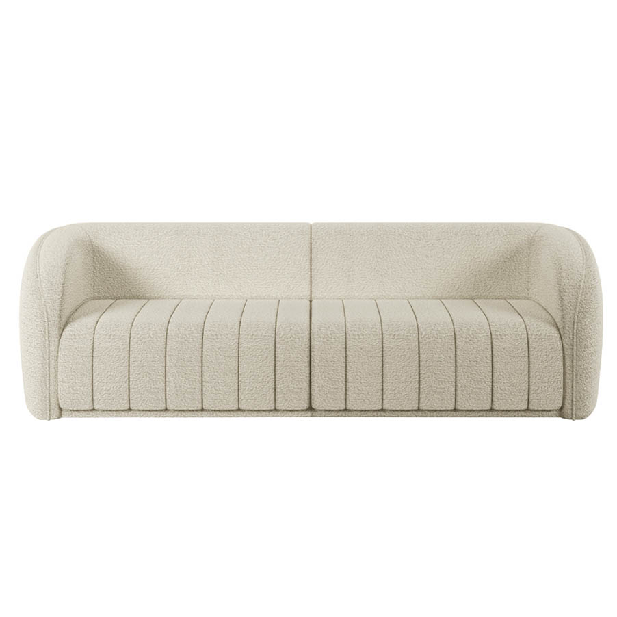Sofá Decorativo 3 Lugares 292cm e Poltrona Meris M22 Bouclê Cru - Mpozenato