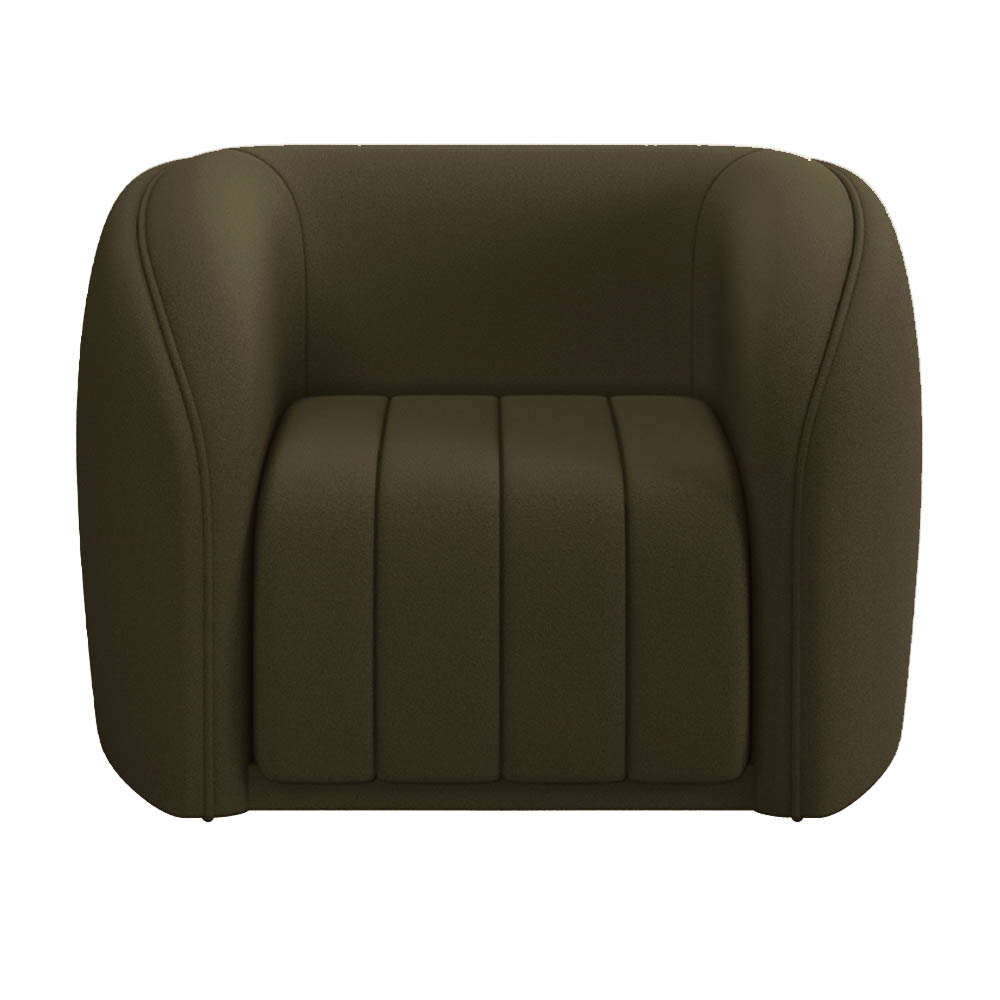 Sofá Decorativo 3 Lugares 292cm e Poltrona Meris M22 Veludo Marrom - Mpozenato