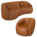 Sofá Decorativo 4 Lugares 318cm com Almofadas e Poltrona Zion M22 Sintético Caramelo - Mpozenato