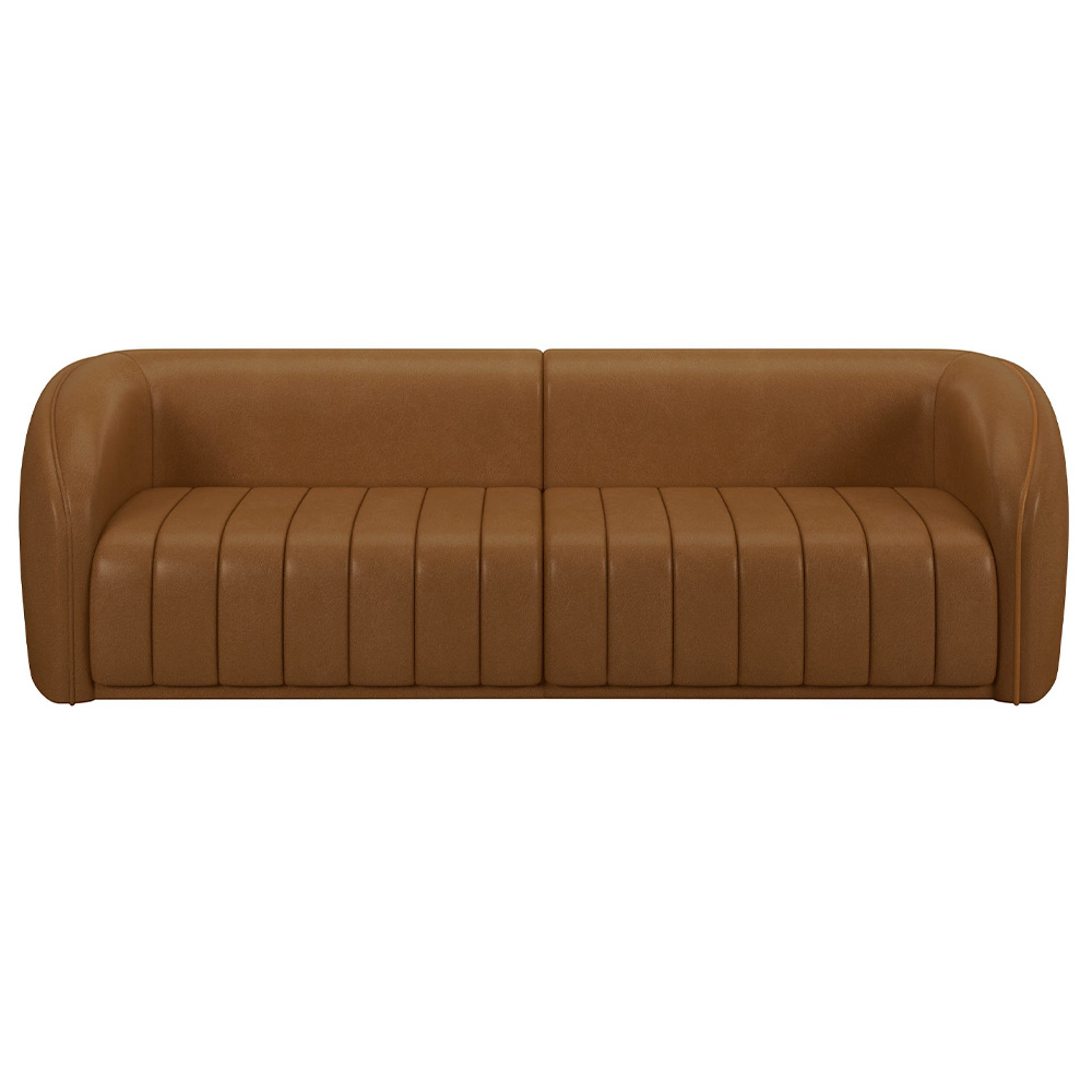 Sofá Decorativo 4 Lugares 332cm e Poltrona Meris M22 Sintético Caramelo - Mpozenato