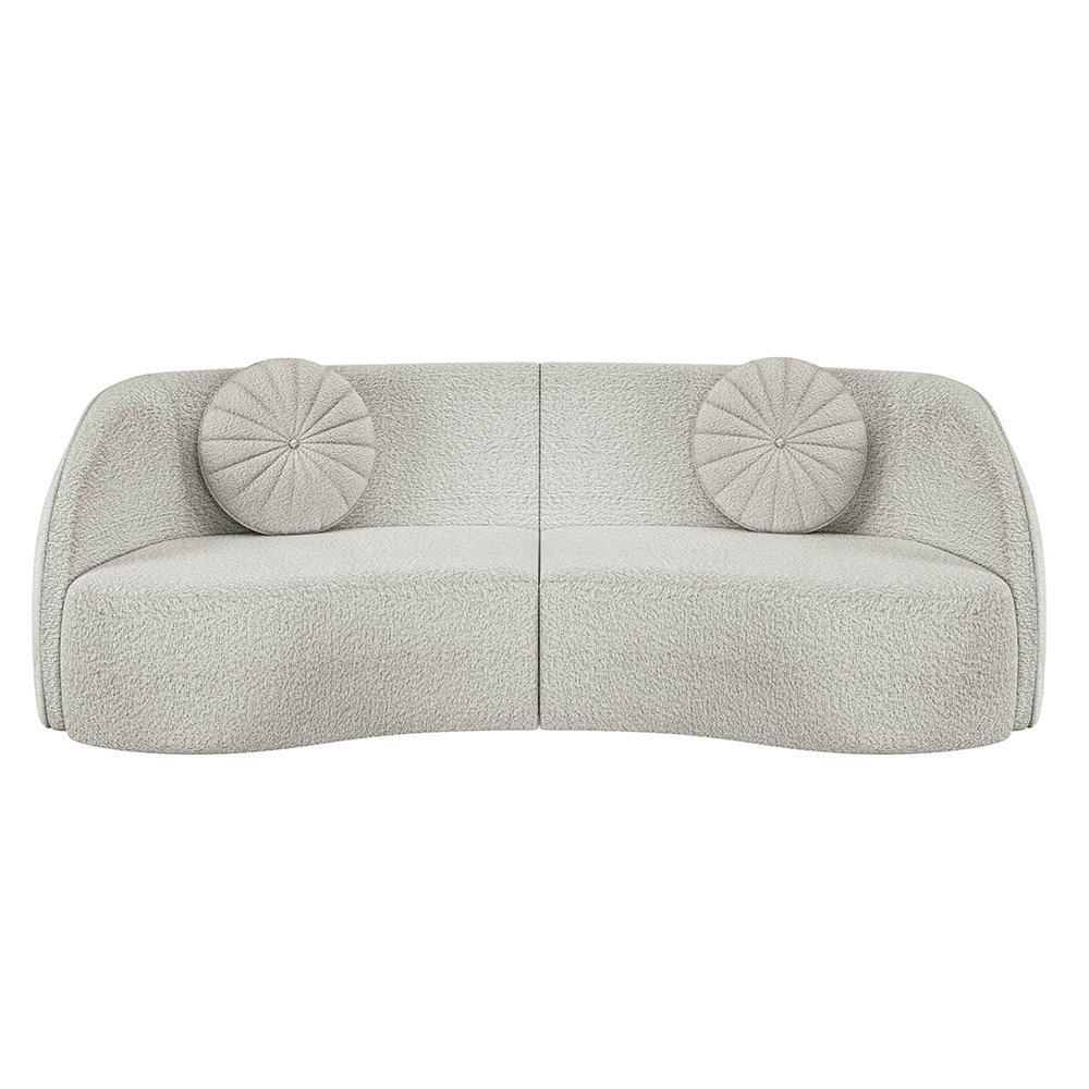 Sofá Decorativo com Almofadas 4 Lugares 318cm Tressê Zion M22 Bouclê Branco - Mpozenato