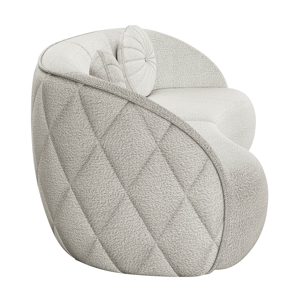 Sofá Decorativo com Almofadas 4 Lugares 318cm Tressê Zion M22 Bouclê Branco - Mpozenato