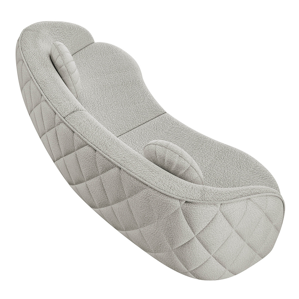 Sofá Decorativo com Almofadas 4 Lugares 318cm Tressê Zion M22 Bouclê Branco - Mpozenato