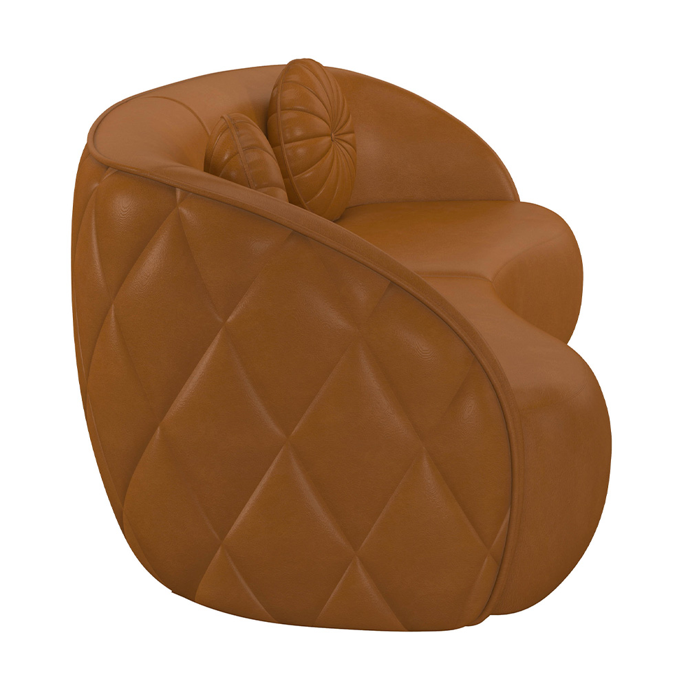 Sofá Decorativo com Almofadas 4 Lugares 318cm Tressê Zion M22 Sintético Caramelo - Mpozenato