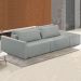 Sofá Ilha Modular com Puff para Sala Living 232cm Georgia K04 Bouclê Cinza - Mpozenato