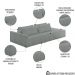 Sofá Ilha Modular com Puff para Sala Living 232cm Georgia K04 Bouclê Cinza - Mpozenato