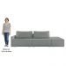 Sofá Ilha Modular com Puff para Sala Living 232cm Georgia K04 Bouclê Cinza - Mpozenato