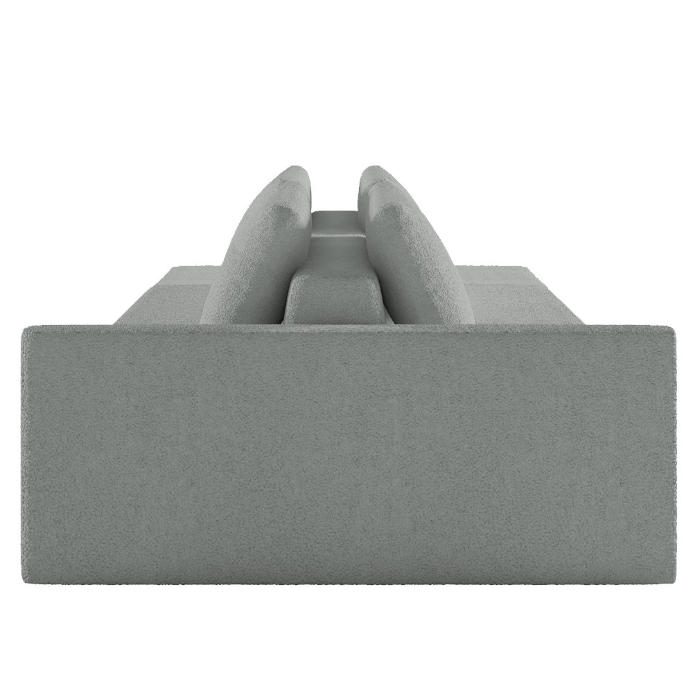 Sofá Ilha Modular com Puff para Sala Living 232cm Georgia K04 Bouclê Cinza - Mpozenato