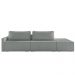 Sofá Ilha Modular com Puff para Sala Living 232cm Georgia K04 Bouclê Cinza - Mpozenato
