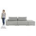 Sofá Ilha Modular com Puff para Sala Living 232cm Georgia K04 Linho Cinza - Mpozenato
