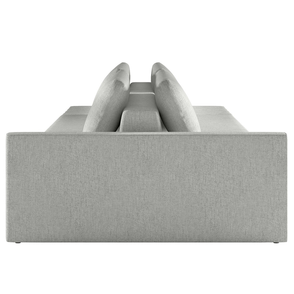 Sofá Ilha Modular com Puff para Sala Living 232cm Georgia K04 Linho Cinza - Mpozenato