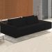 Sofá Ilha Modular com Puff para Sala Living 232cm Georgia K04 Veludo Preto - Mpozenato