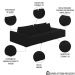 Sofá Ilha Modular com Puff para Sala Living 232cm Georgia K04 Veludo Preto - Mpozenato