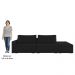 Sofá Ilha Modular com Puff para Sala Living 232cm Georgia K04 Veludo Preto - Mpozenato