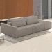 Sofá Ilha Modular com Puff para Sala Living 232cm Georgia Z08 Boucle Bege Escuro - Mpozenato